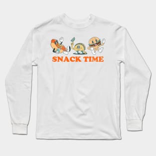 Snack Time for Hot Dogs Tacos and Burgers Long Sleeve T-Shirt